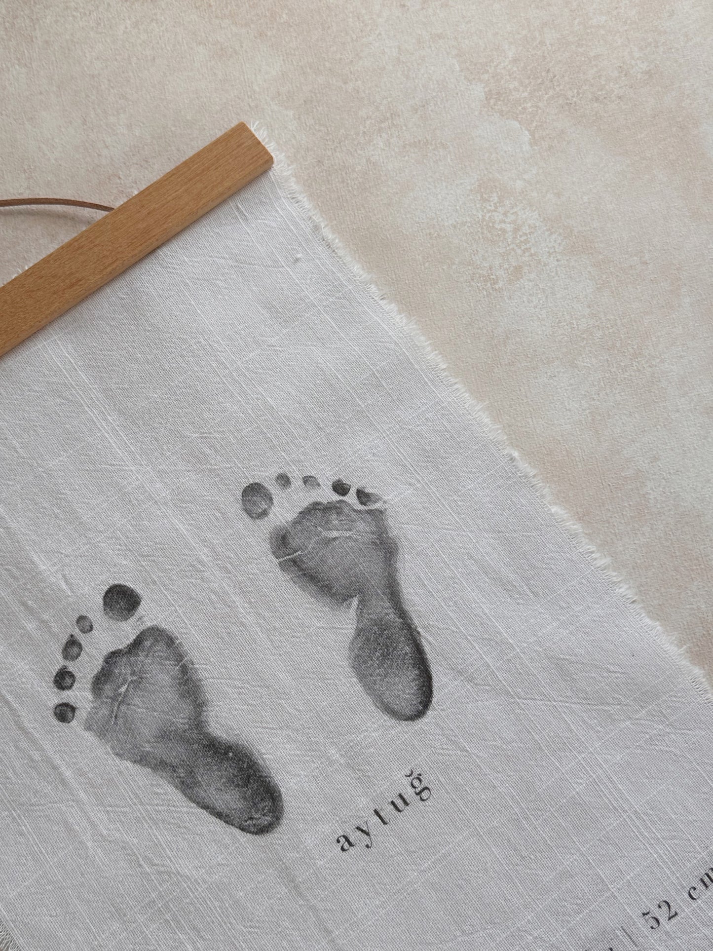 Baby Announcement Printed On Soft Linen