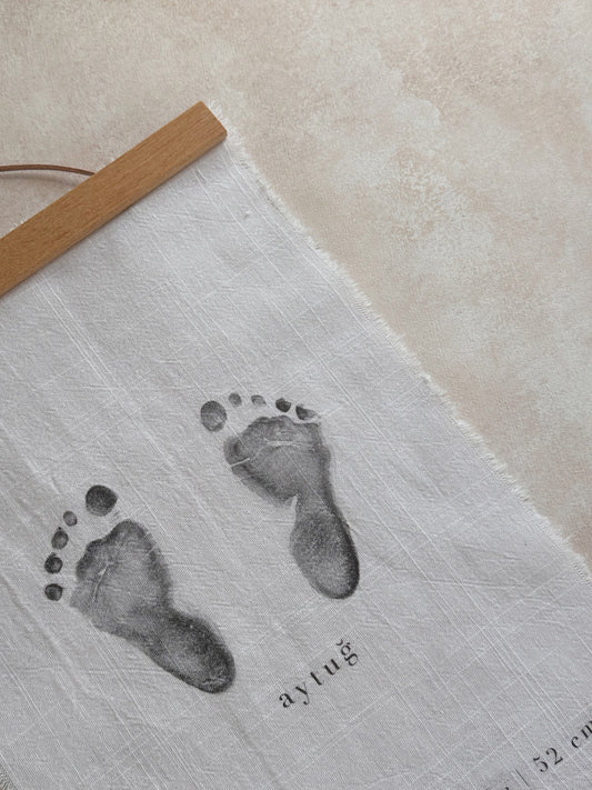 Baby Announcement Printed On Soft Linen